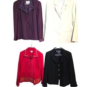 Women's 12 Large Blazer Suit Separate Jacket Top Wholesale Bulk Lot of 4 L